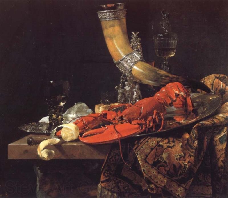 Willem Kalf Still Life with the Drinking-Horn of the Saint Sebastian Archers-Guild,Lobster and Glasses France oil painting art